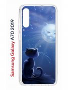 Чехол-накладка Samsung Galaxy A70 2019 (580673) Kruche PRINT Лунный кот