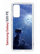 Чехол-накладка Samsung Galaxy S20 FE Kruche Print Лунный кот