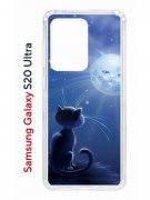Чехол-накладка Samsung Galaxy S20 Ultra Kruche Print Лунный кот