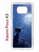 Чехол-накладка Xiaomi Poco X3/Poco X3 Pro Kruche Print Лунный кот