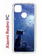 Чехол-накладка Xiaomi Redmi 9C Kruche Print Лунный кот