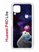 Чехол-накладка Huawei P40 Lite Kruche Print Мотылёк