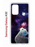 Чехол-накладка Samsung Galaxy A32 Kruche Print Мотылёк