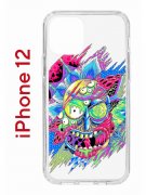 Чехол-накладка Apple iPhone 12  (588925) Kruche PRINT Многоликий Рик
