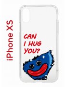 Чехол-накладка iPhone X/XS Kruche Print CAN I HUG YOU