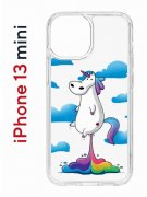 Чехол-накладка Apple iPhone 13 mini (606541) Kruche PRINT Flying Unicorn