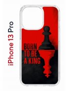 Чехол-накладка iPhone 13 Pro Kruche Print Born to be a King