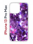 Чехол-накладка Apple iPhone 13 Pro Max (606544) Kruche PRINT Purple leaves