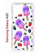 Чехол-накладка Samsung Galaxy A22 (606545) Kruche PRINT Ice Cream
