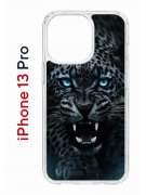 Чехол-накладка iPhone 13 Pro Kruche Print Дикий леопард