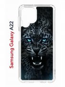 Чехол-накладка Samsung Galaxy A22/M22/M32 Kruche Print Дикий леопард