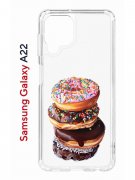 Чехол-накладка Samsung Galaxy A22 (606545) Kruche PRINT Donuts