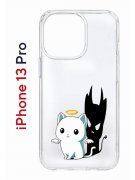 Чехол-накладка iPhone 13 Pro Kruche Print Angel Demon