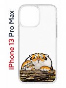 Чехол-накладка iPhone 13 Pro Max Kruche Print тигр первый снег