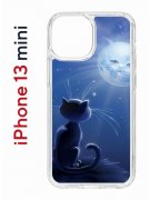 Чехол-накладка iPhone 13 mini Kruche Print Лунный кот