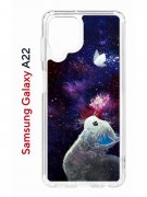 Чехол-накладка Samsung Galaxy A22/M22/M32 Kruche Print Мотылёк