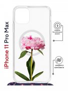 Чехол-накладка iPhone 11 Pro Max Kruche Magrope Print Пион