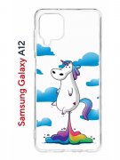 Чехол-накладка Samsung Galaxy A12/M12 (608589) Kruche Print Flying Unicorn