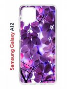 Чехол-накладка Samsung Galaxy A12/M12 (608589) Kruche Print Purple leaves