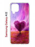 Чехол-накладка Samsung Galaxy A12 Kruche Print Pink heart