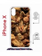 Чехол-накладка Apple iPhone X (598925) Kruche PRINT Котик с рыбками