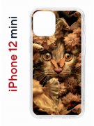 Чехол-накладка Apple iPhone 12 mini (588924) Kruche PRINT Котик с рыбками