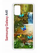 Чехол-накладка Samsung Galaxy A41 Kruche Print Водопад