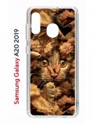 Чехол-накладка Samsung Galaxy A20 2019 (580663) Kruche PRINT Котик с рыбками