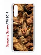 Чехол-накладка Samsung Galaxy A70 2019 (580673) Kruche PRINT Котик с рыбками