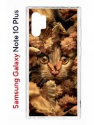 Чехол-накладка Samsung Galaxy Note 10+ (580678) Kruche PRINT Котик с рыбками