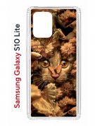 Чехол-накладка Samsung Galaxy S10 Lite (582683) Kruche PRINT Котик с рыбками