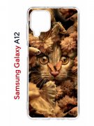 Чехол-накладка Samsung Galaxy A12 (608589) Kruche PRINT Котик с рыбками