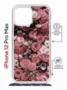 Чехол-накладка iPhone 12 Pro Max Kruche Magrope Print цветы