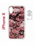 Чехол-накладка iPhone X/XS Kruche Magnet Print цветы