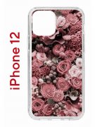 Чехол-накладка Apple iPhone 12  (588925) Kruche PRINT цветы