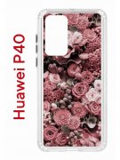 Чехол-накладка Huawei P40 (583862) Kruche PRINT цветы