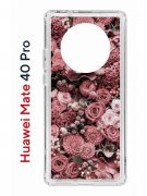 Чехол-накладка Huawei Mate 40 Pro (593961) Kruche PRINT цветы