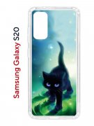 Чехол-накладка Samsung Galaxy S20 Kruche Print Черный кот