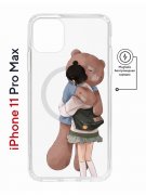 Чехол-накладка iPhone 11 Pro Max Kruche Magnet Print Девочка с мишкой