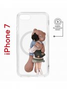 Чехол-накладка iPhone 7/8/SE (2020) Kruche Magnet Print Девочка с мишкой
