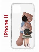 Чехол-накладка iPhone 11 Kruche Print Девочка с мишкой