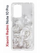 Чехол-накладка Xiaomi Redmi Note 10 Pro Kruche Print White roses
