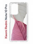 Чехол-накладка Xiaomi Redmi Note 10 Pro Kruche Print Pink and white