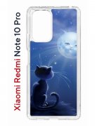 Чехол-накладка Xiaomi Redmi Note 10 Pro Kruche Print Лунный кот