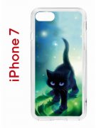 Чехол-накладка iPhone 7/8/SE (2020) Kruche Print Черный кот