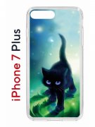 Чехол-накладка iPhone 7 Plus/8 Plus Kruche Print Черный кот