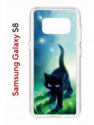 Чехол-накладка Samsung Galaxy S8 Kruche Print Черный кот