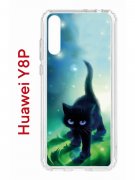 Чехол-накладка Huawei Y8P/Honor 30i/Huawei P Smart S 2020 Kruche Print Черный кот
