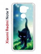Чехол-накладка Xiaomi Redmi Note 9 Kruche Print Черный кот