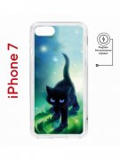 Чехол-накладка iPhone 7/8/SE (2020)/SE (2022) Kruche Magnet Print Черный кот